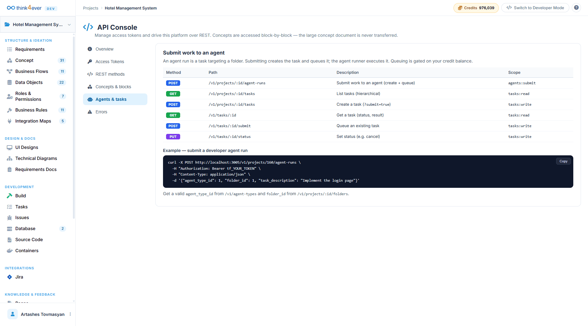 Agent and Task Interfaces