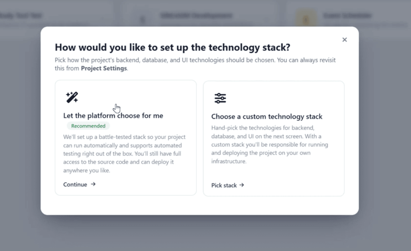 Choose Stacks