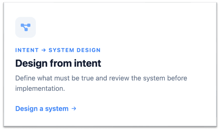 Design from intent card