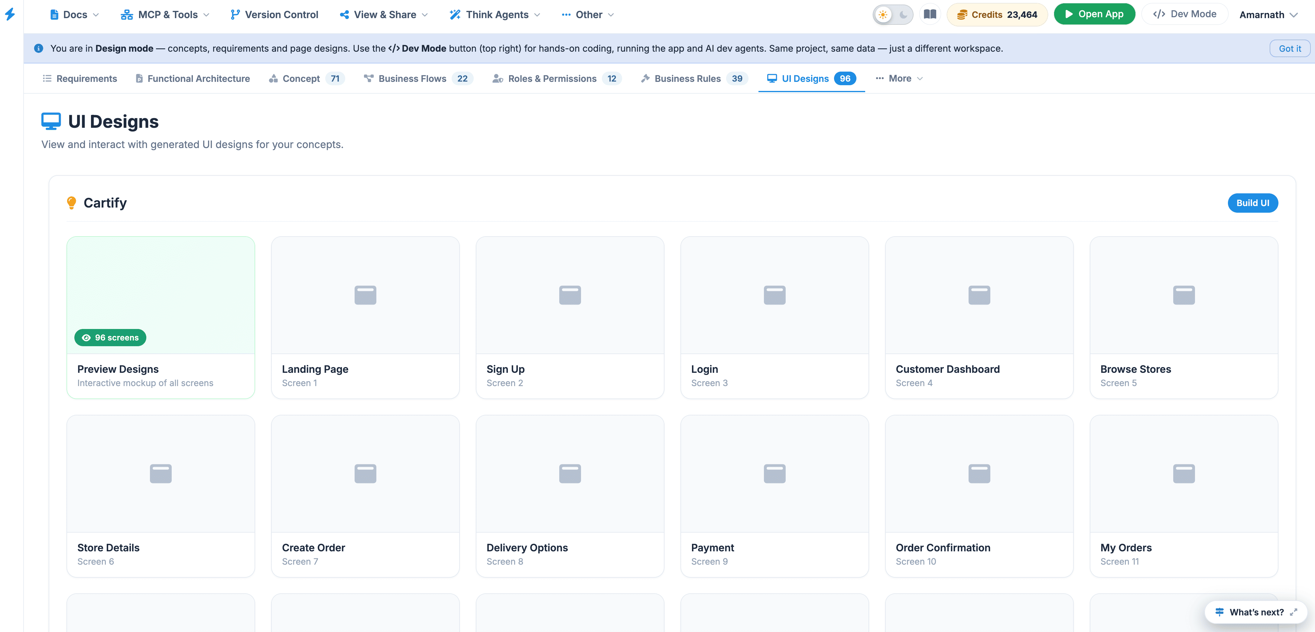 UI Designs Submenu Overview