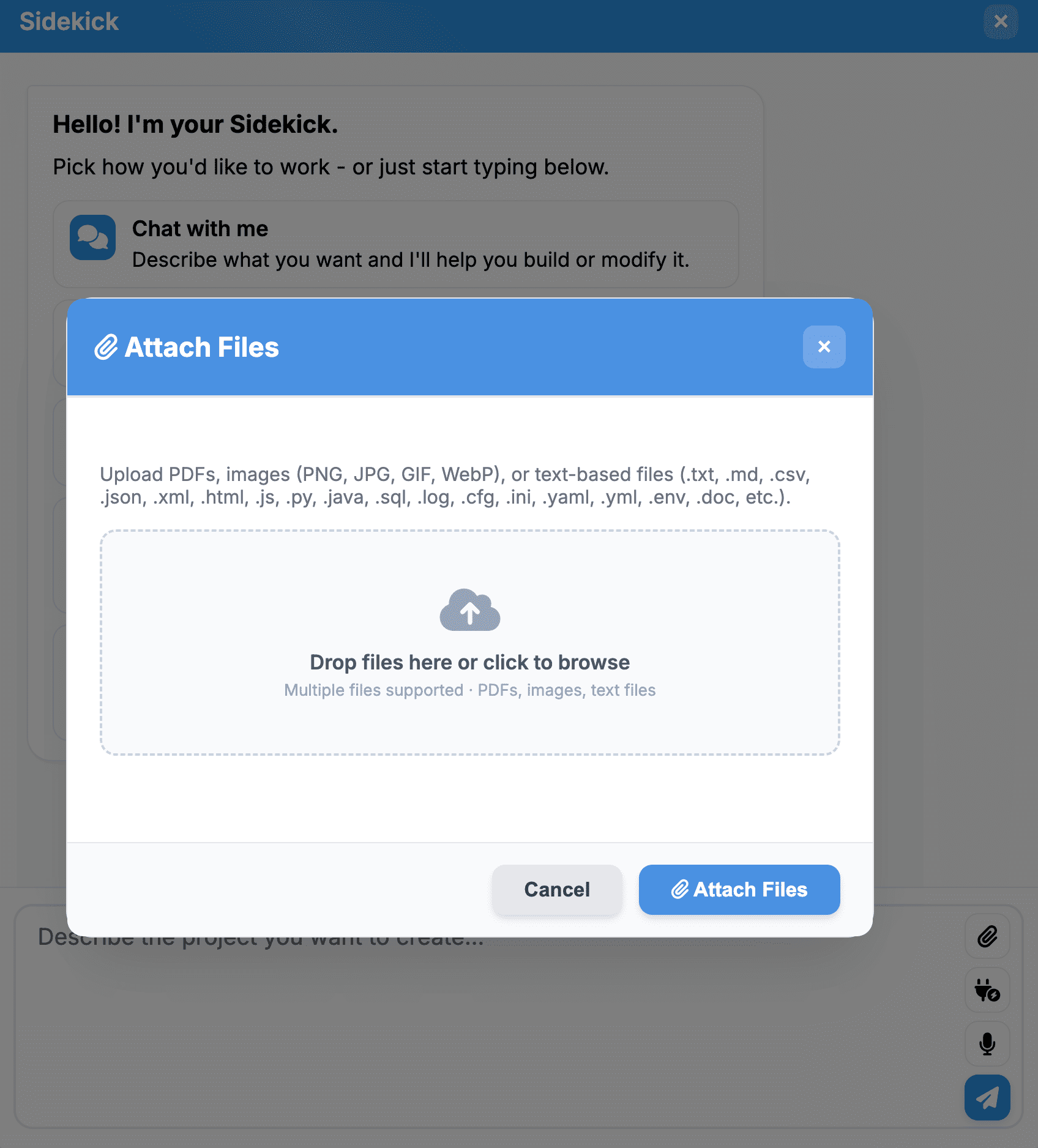 Attach files
