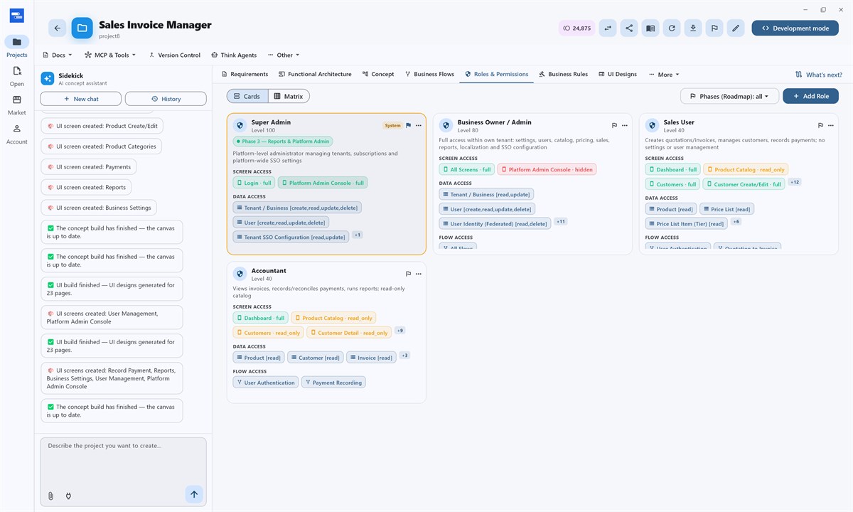 Roles and permissions